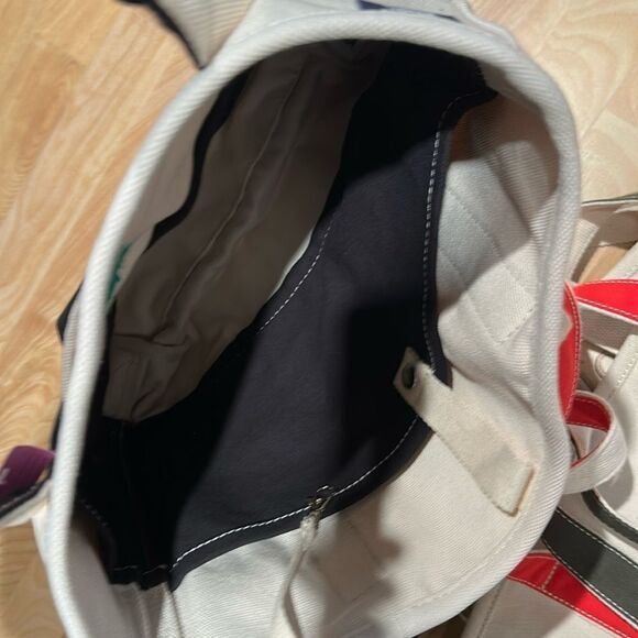 Land's End Canvas tote various colors embroidery pockets key hook Size Medium - Picture 14 of 16